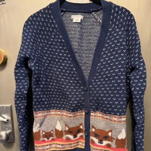 Retro Cooperative Intarsia Cool Like A Fox Fair Ilse V-Neck Cardigan - Picture 7 of 16